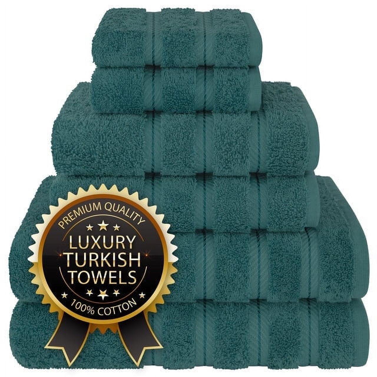 Teal Turkish Cotton 6-Piece Towel Set