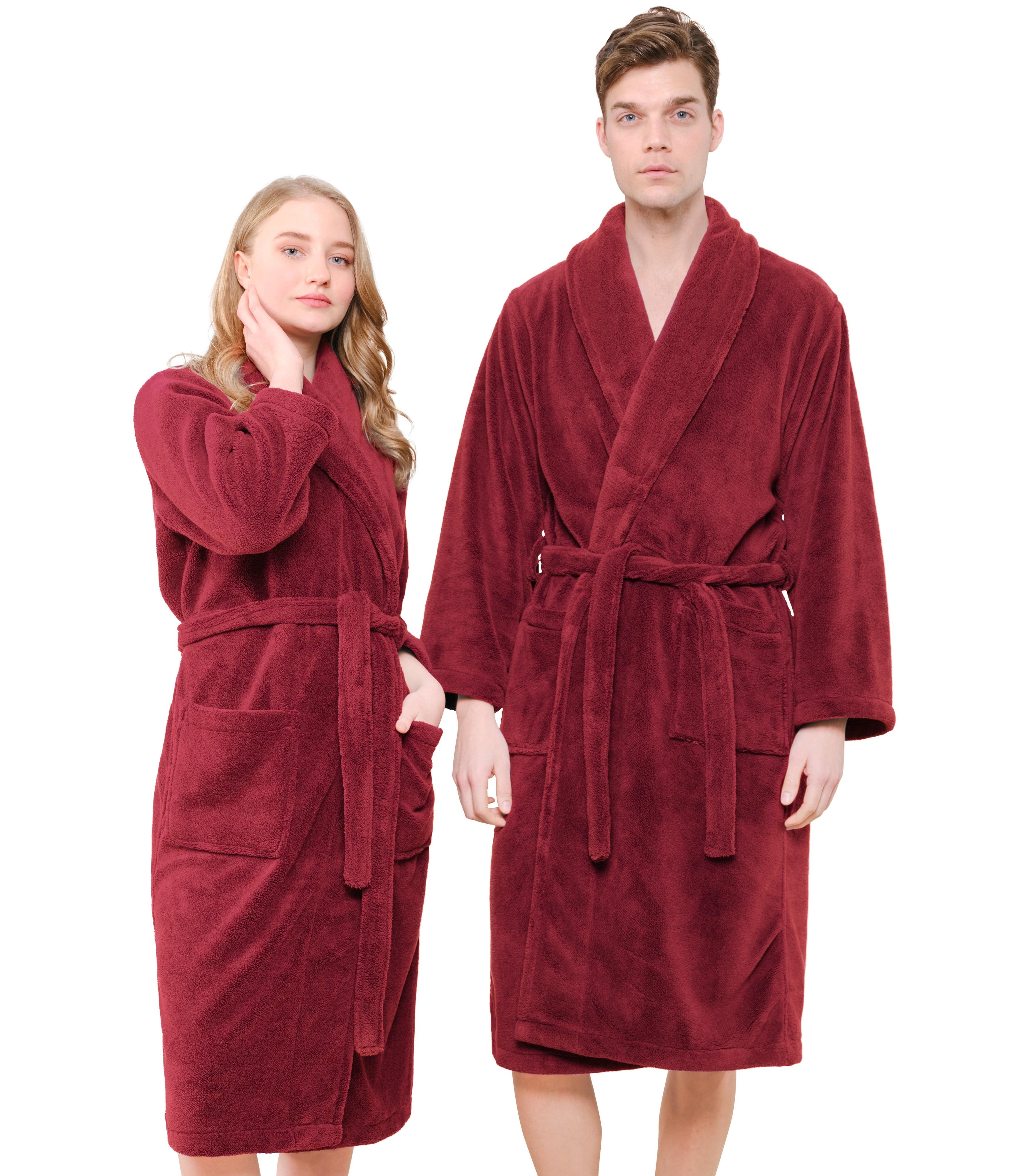 Bordeaux XL/2XL Unisex Fleece Shawl Collar Bathrobe