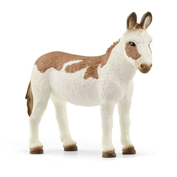 Schleich Farm World American Spotted Donkey Animal Figurine - Highly Detailed & Durable Farm Animal Toy, Fun & Educational Play for Boys & Girls