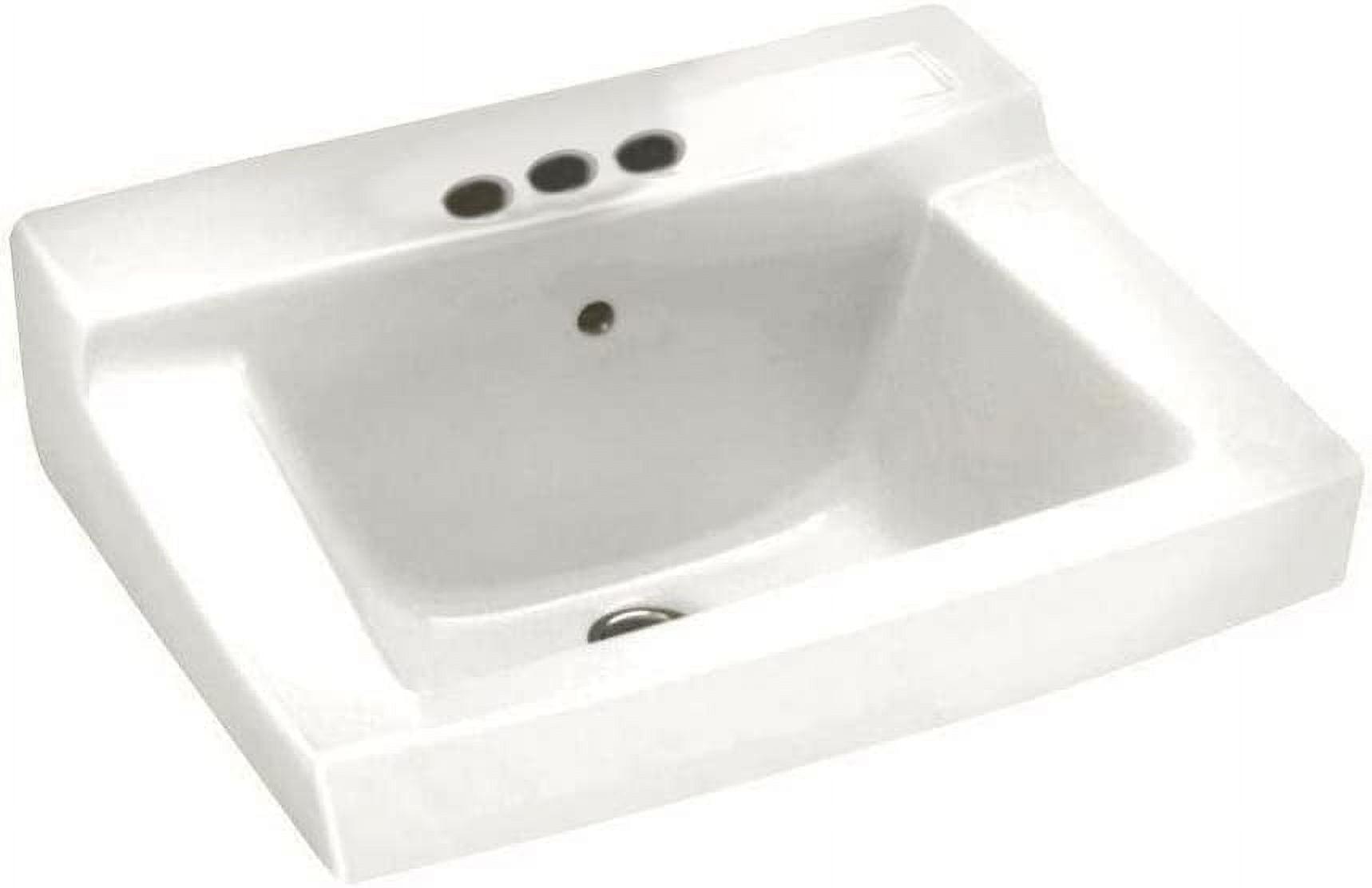 Declyn White Ceramic Wall Mount Sink with Overflow