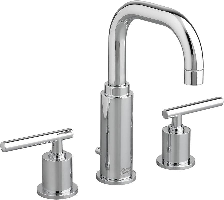 Serin Polished Chrome 8-inch Widespread Double Lever Bathroom Faucet