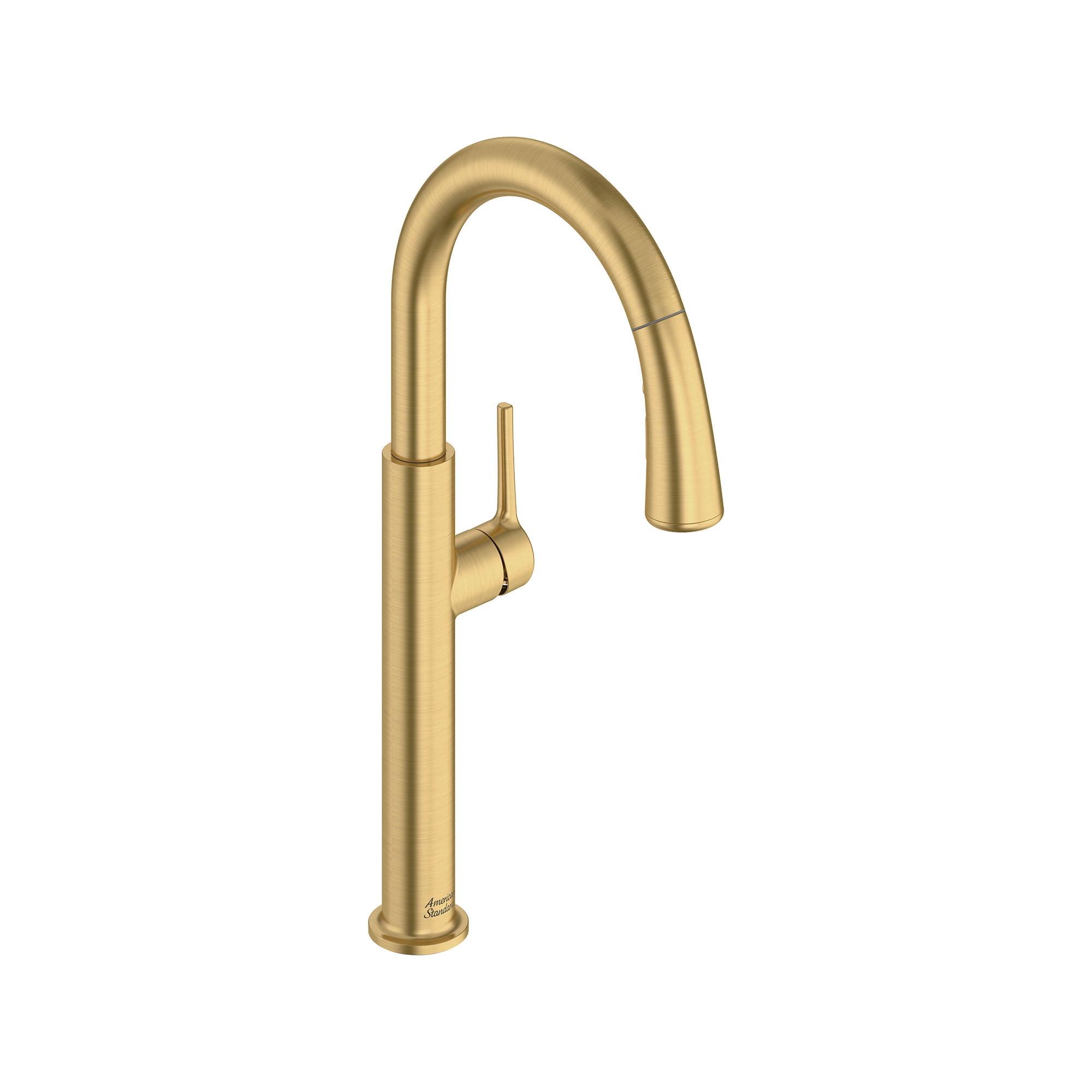 Brushed Cool Sunrise Gold Pull-Down Kitchen Faucet with Spray