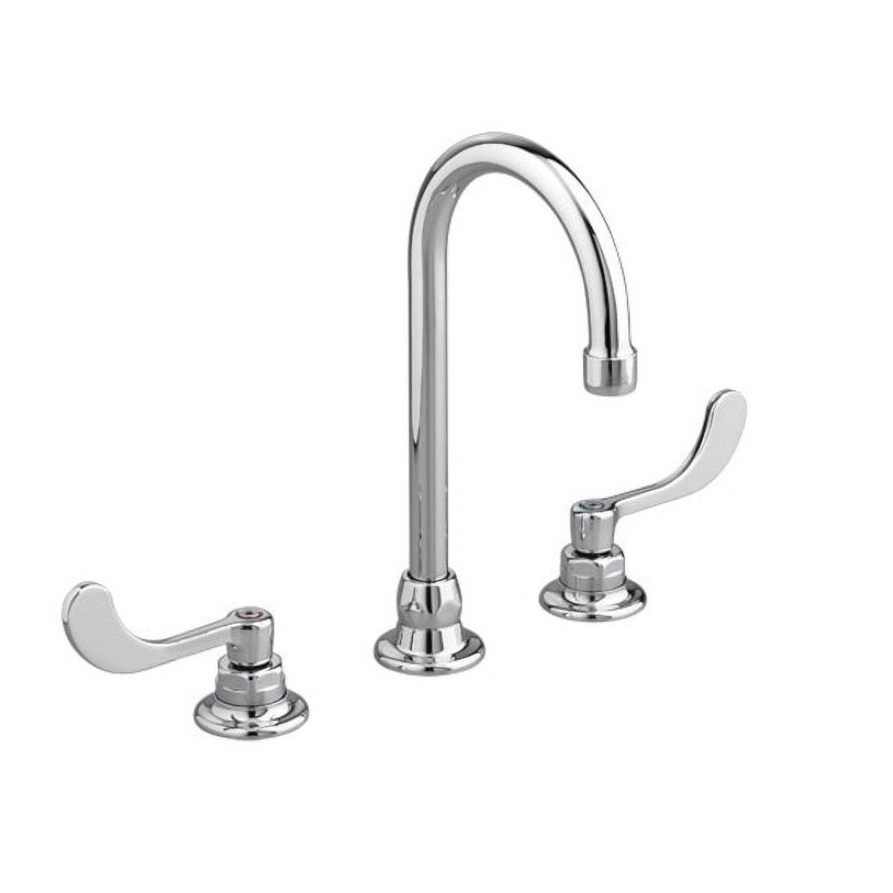 Polished Chrome Commercial Widespread Bathroom Faucet with Wrist Blade Handles