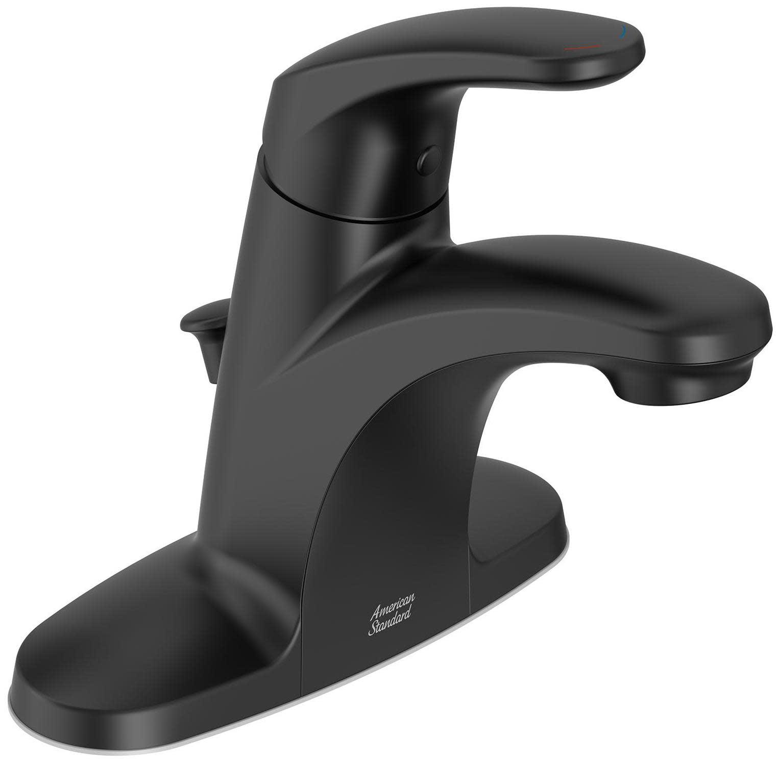 Matte Black Single-Handle Low-Arc Bathroom Faucet