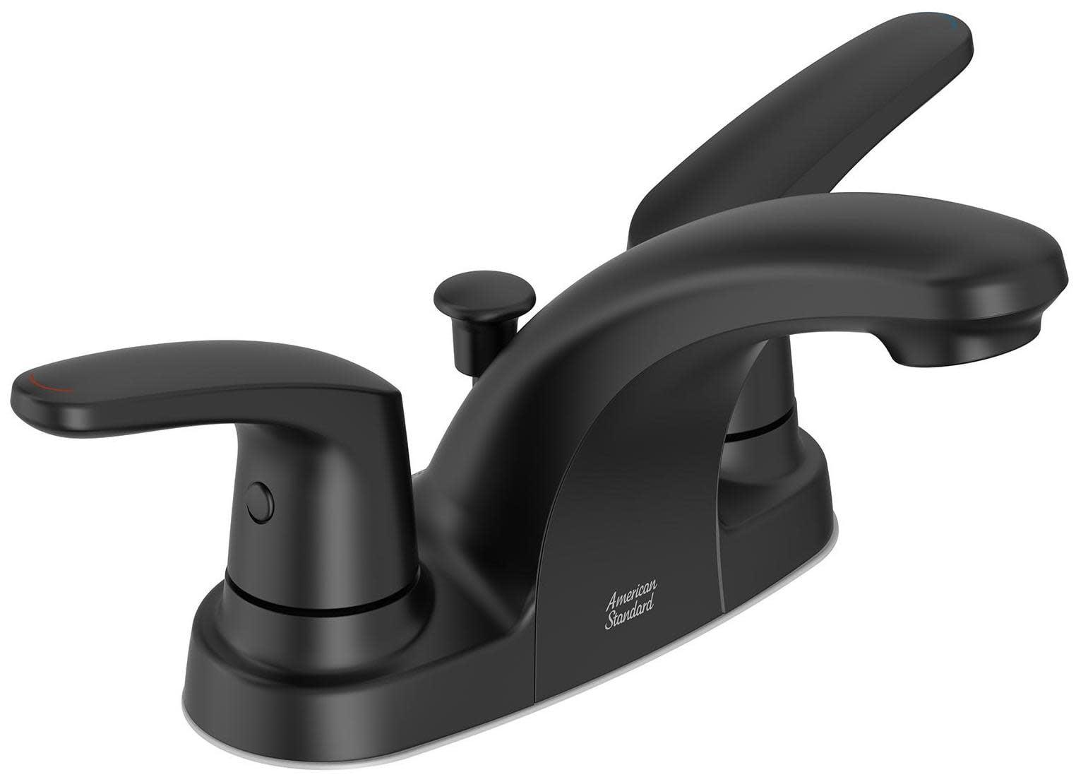 Matte Black 2-Handle Low-Arc Bathroom Faucet