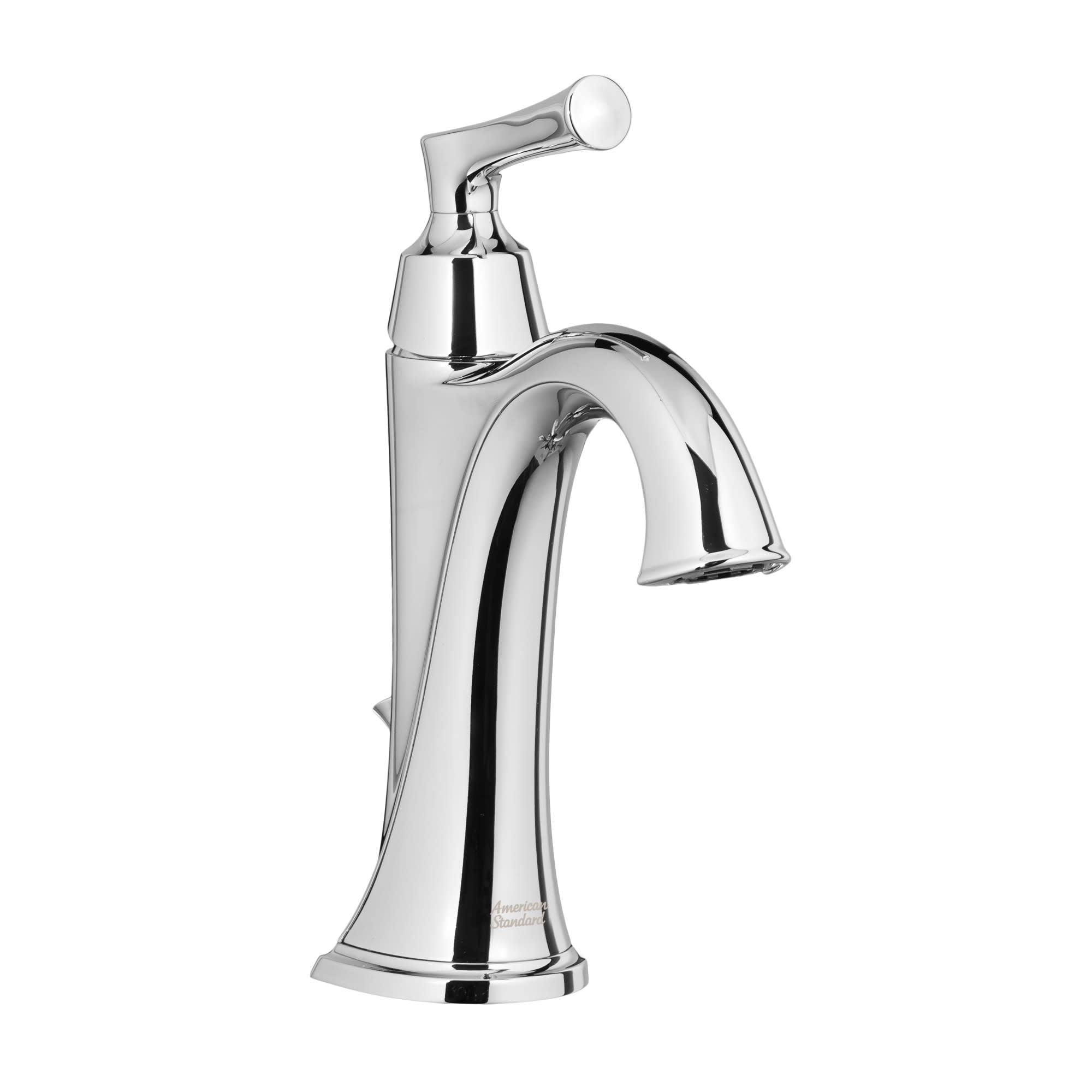 Polished Chrome Single Hole Bathroom Faucet with Lever Handle