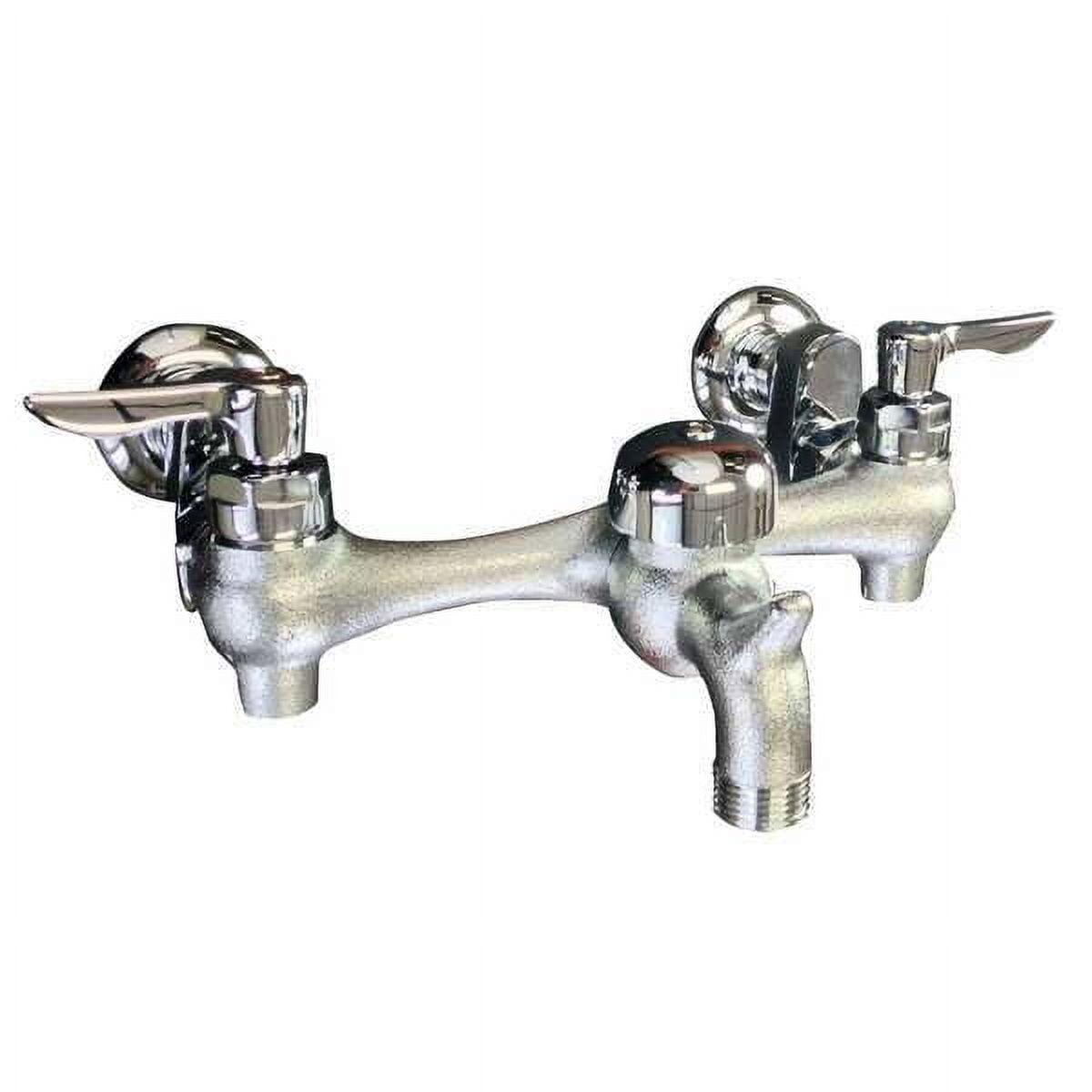 Rough Chrome Double Handle Wall-Mount Utility Faucet