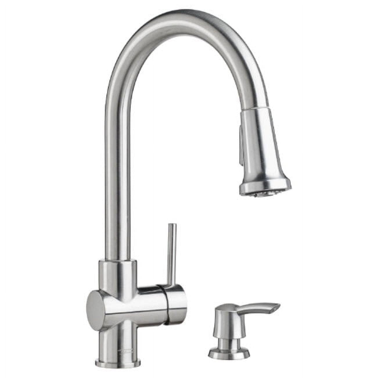 Stainless Steel Single-Handle Pull-Down Kitchen Faucet with Soap Dispenser