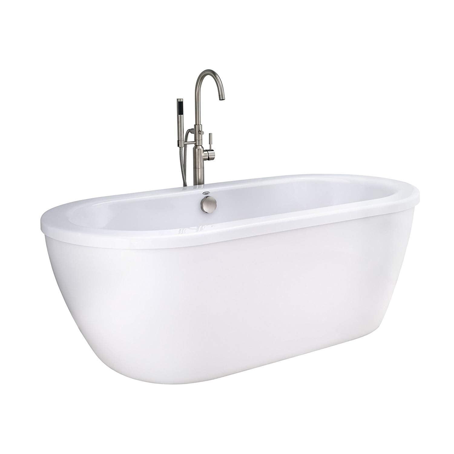 Cadet 66'' x 42'' Freestanding Soaking Acrylic Bathtub with Faucet