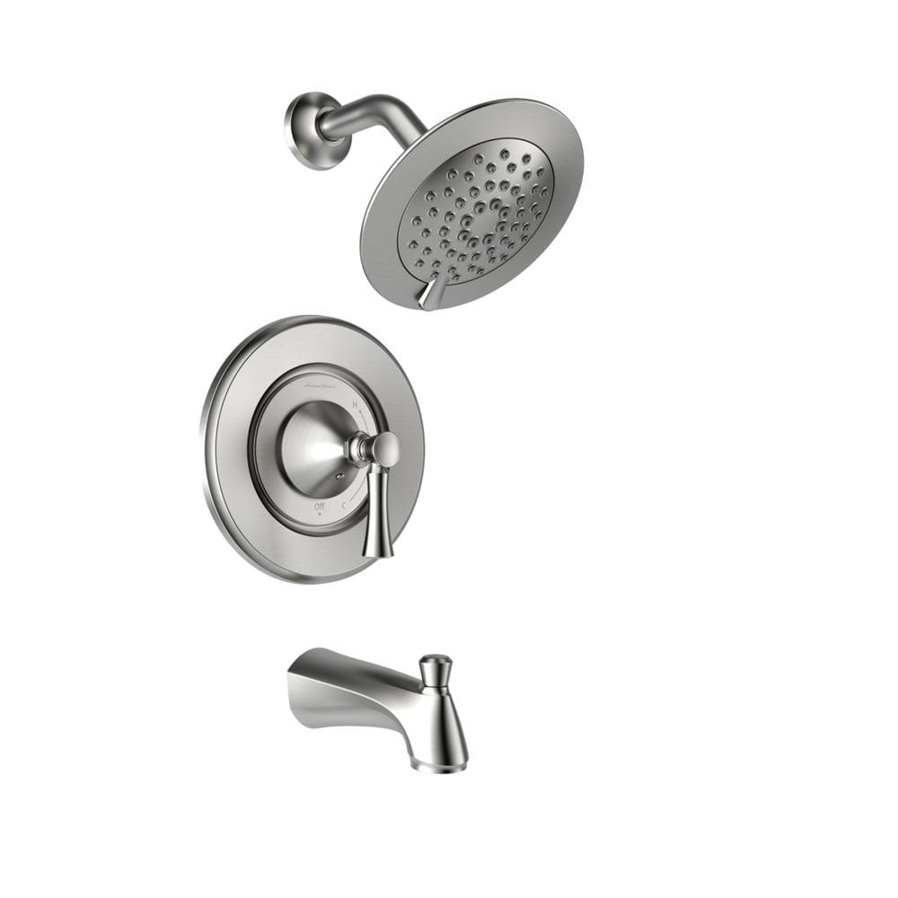 Brushed Nickel Wall Mounted Tub and Shower Faucet Set