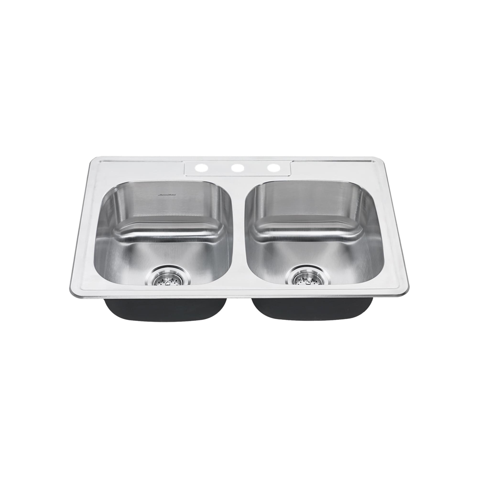 Colony 33'' L Drop-In Double Bowl Stainless Steel Kitchen Sink