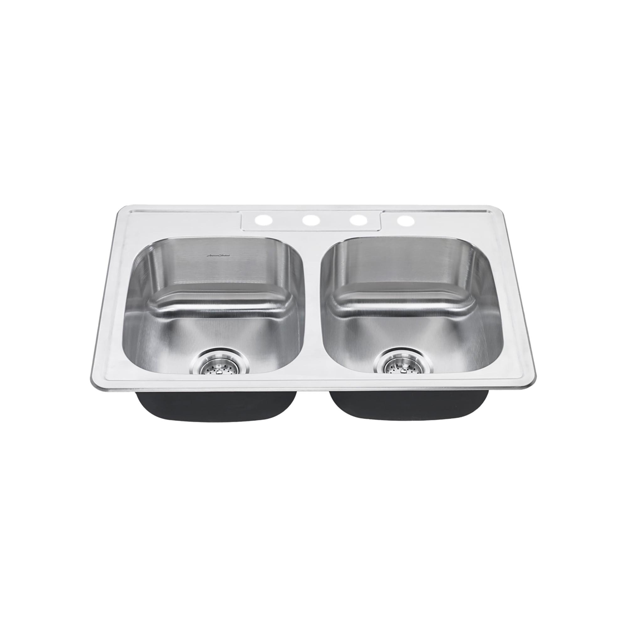 Colony 33'' L Drop-In Double Bowl Stainless Steel Kitchen Sink