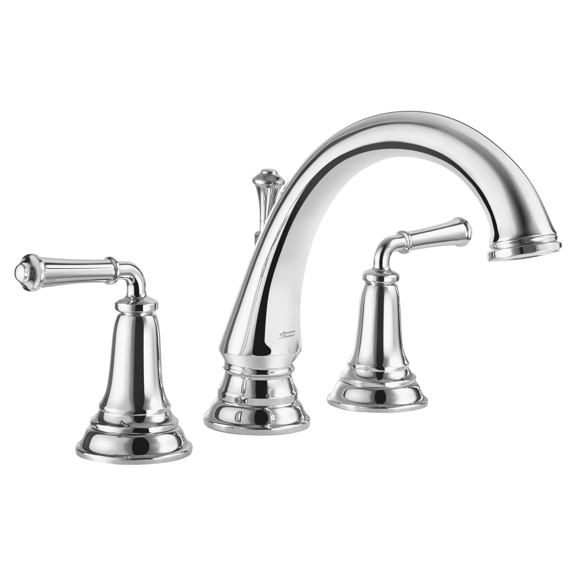 Polished Chrome Traditional Roman Tub Faucet with Dual Handles