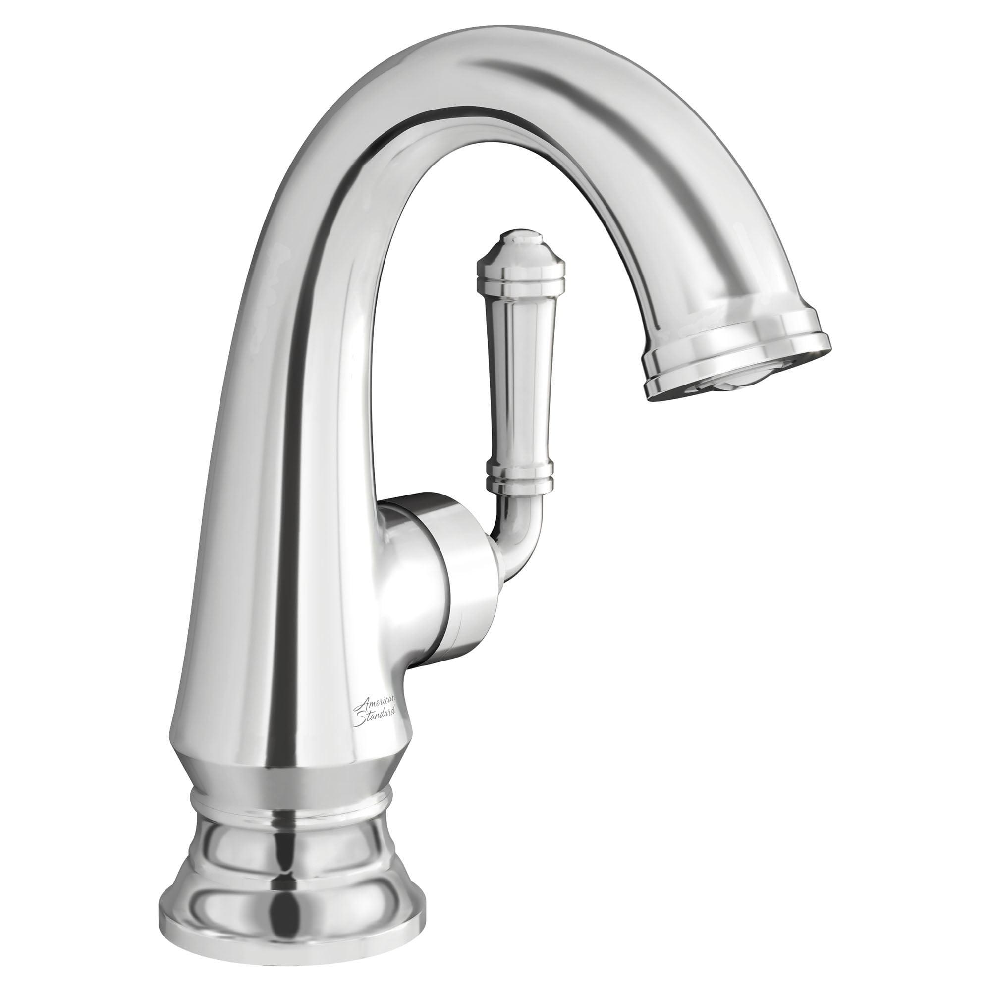 Polished Chrome Single-Handle Bathroom Faucet with Brass Pop-Up Drain