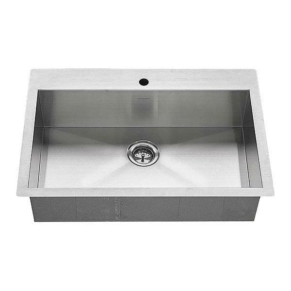 Edgewater 33'' L Drop-In Single Bowl Stainless Steel Kitchen Sink