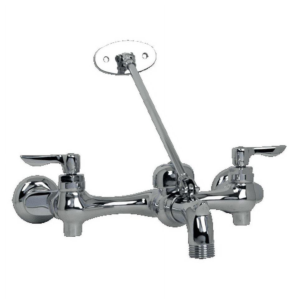 Chrome Wall-Mount Utility Faucet with Adjustable Rough-In