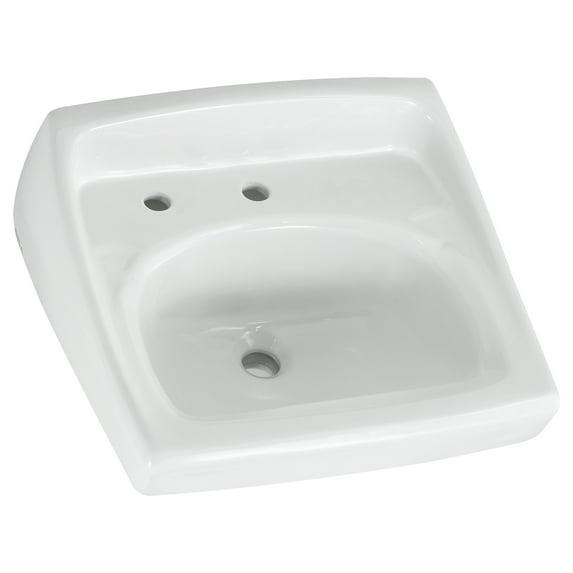 American Standard Lucerne 18.25'' White Vitreous China U-Shaped Bathroom Sink with Overflow