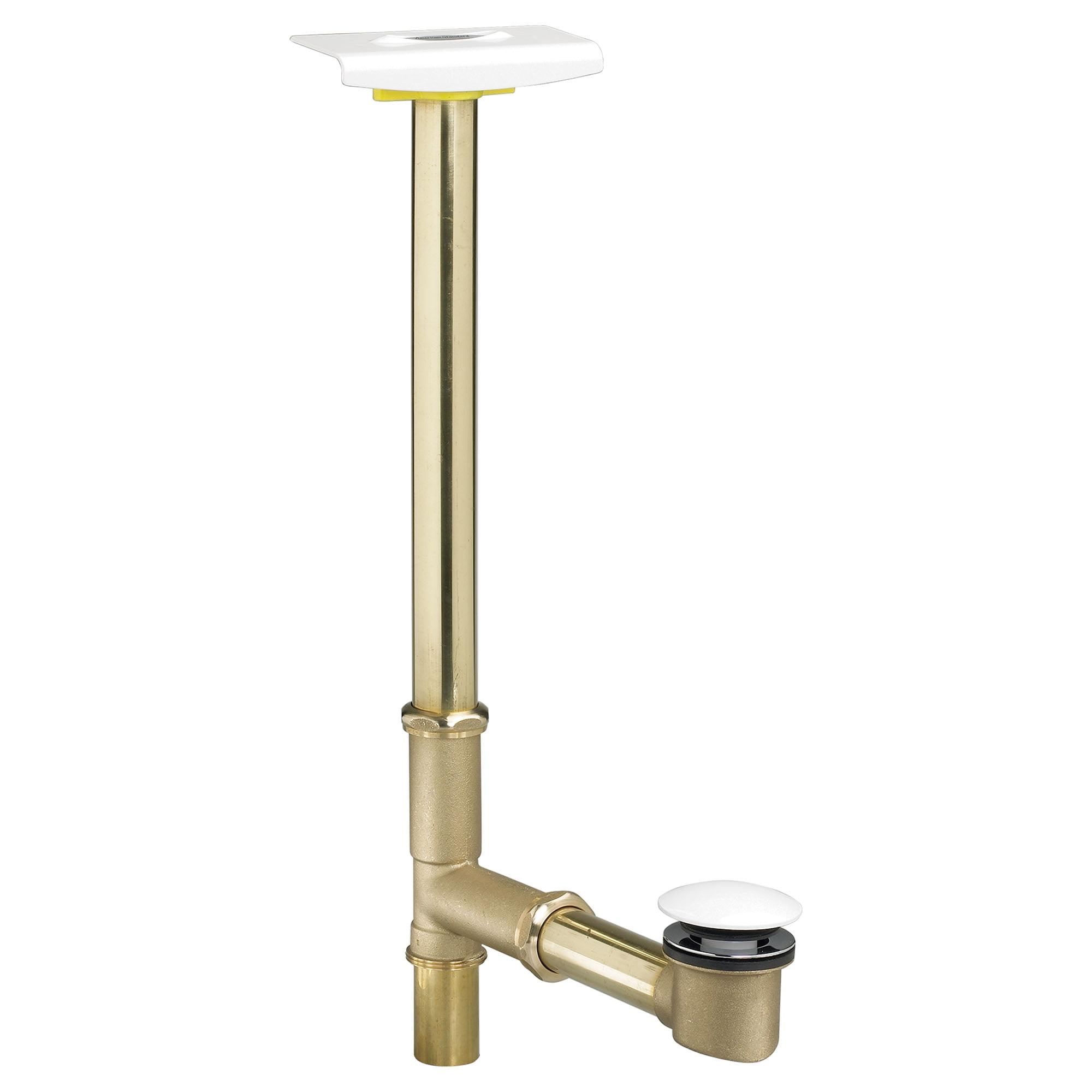 White and Brass Deep Soak Max Drain for Tubs