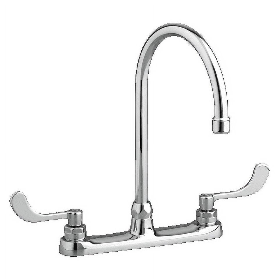 Polished Chrome Dual Handle Gooseneck Kitchen Faucet