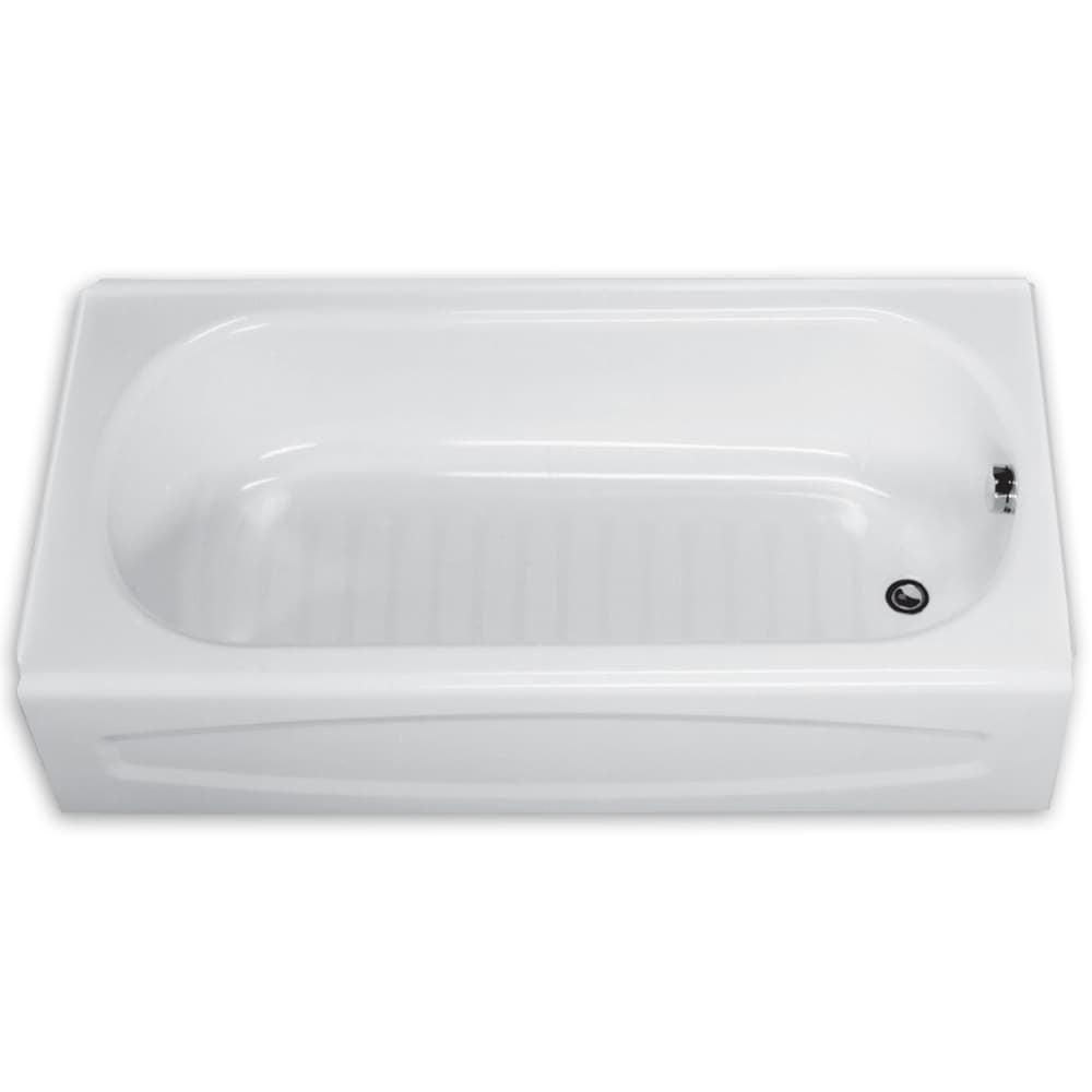 White Porcelain Alcove Soaking Bathtub with Integral Apron