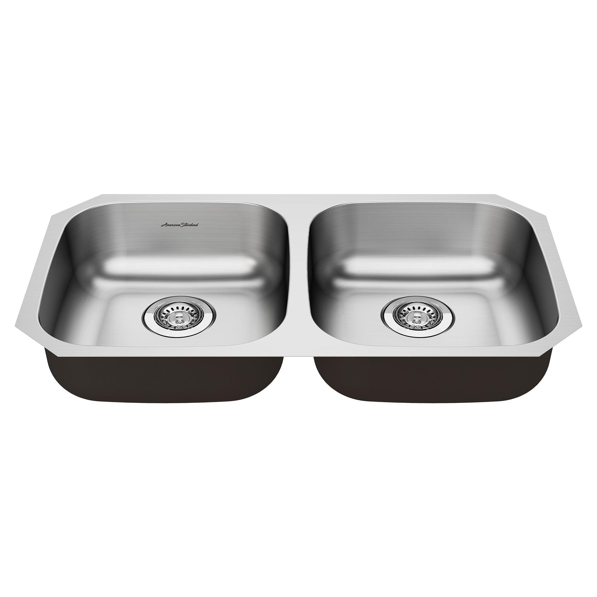 Portsmouth 32.25'' L Undermount Double Bowl Stainless Steel Kitchen Sink