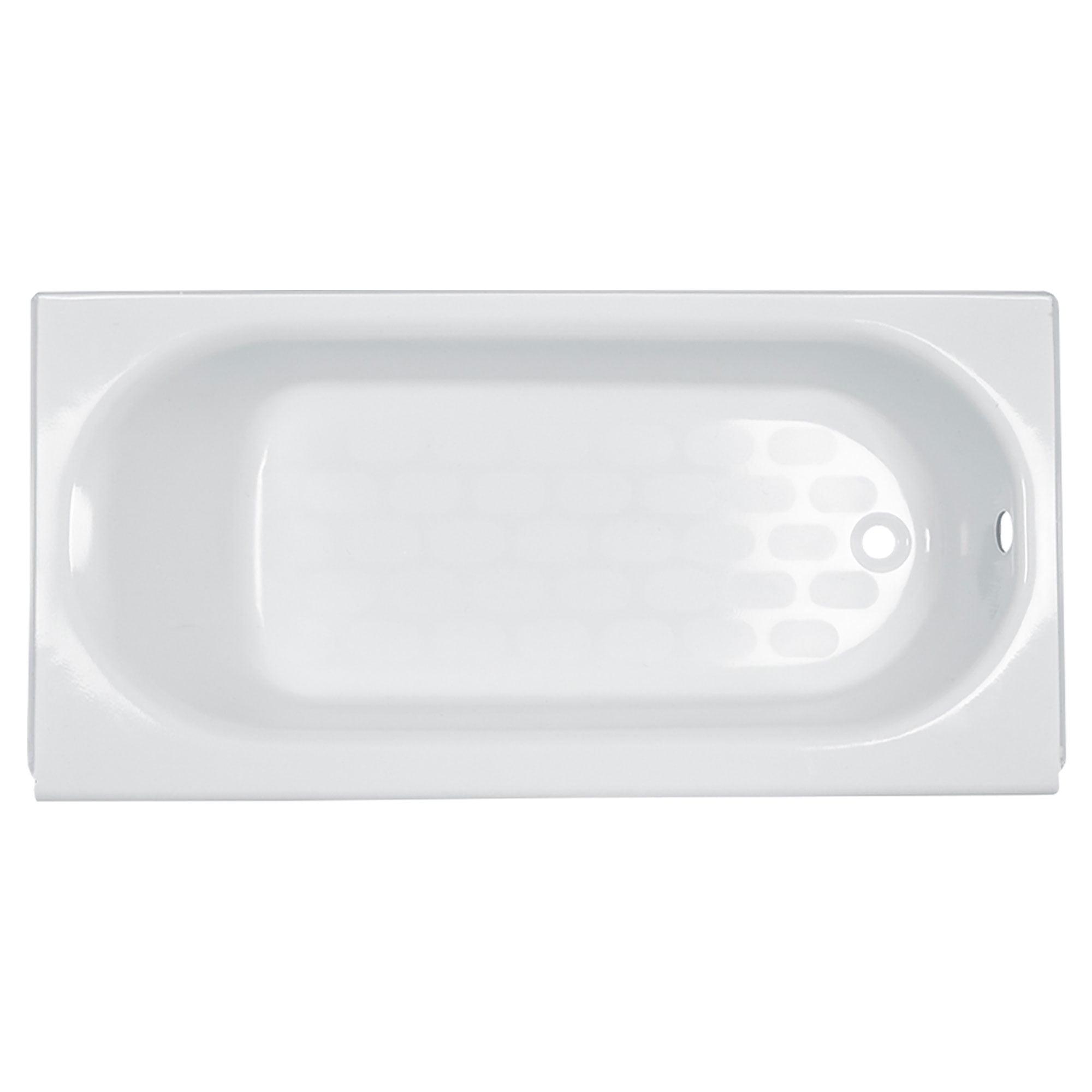 White 61-Inch Cast Iron Alcove Bathtub with Right Hand Drain