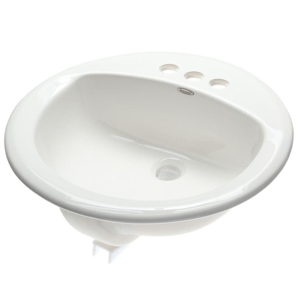 Rondalyn White Ceramic Round Bathroom Sink with Overflow