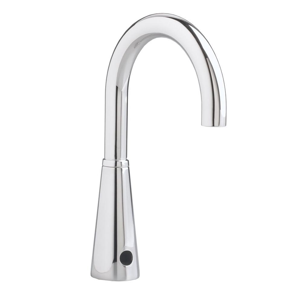 Polished Chrome Sensor Bathroom Faucet with Gooseneck Spout