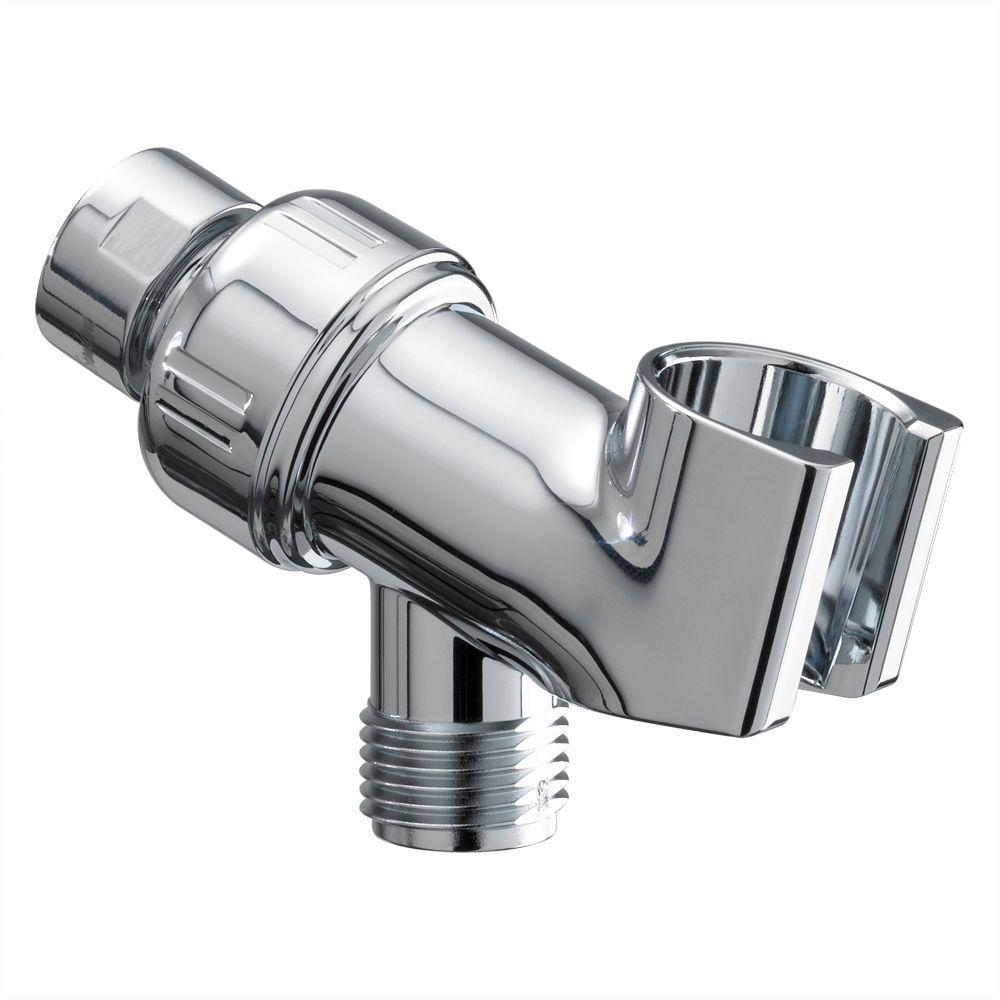 Polished Chrome Wall-Mounted Shower Arm Bracket with Ball Joint