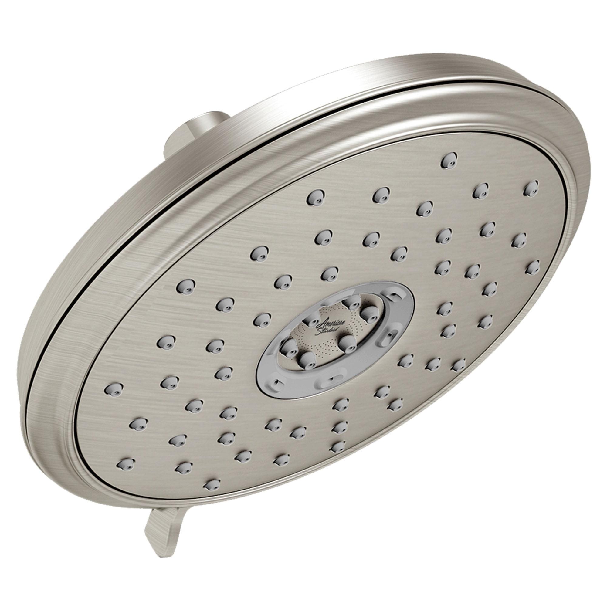 Brushed Nickel 7.25-Inch Multi-Function Wall Mounted Showerhead