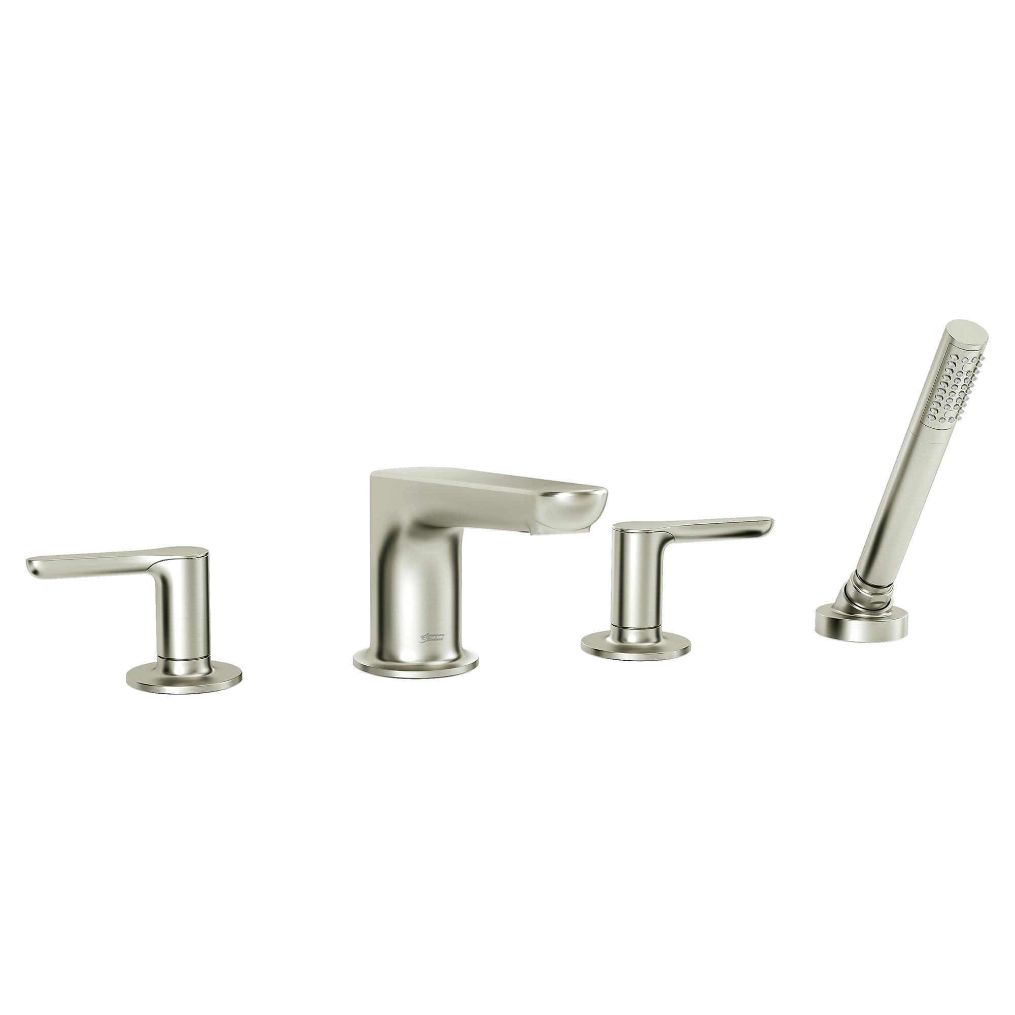 American Standard Studio S 2-Handle Deck-Mount Roman Tub Faucet for Flash Rough-in Valve with Hand Shower in Brushed Nickel