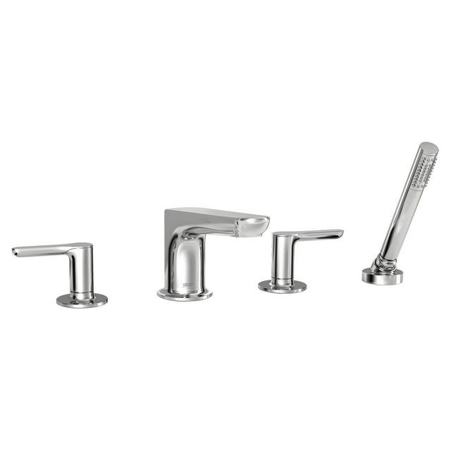 American Standard Studio S 2-Handle Deck-Mount Roman Tub Faucet for Flash Rough-in Valve with Hand Shower in Polished Chrome