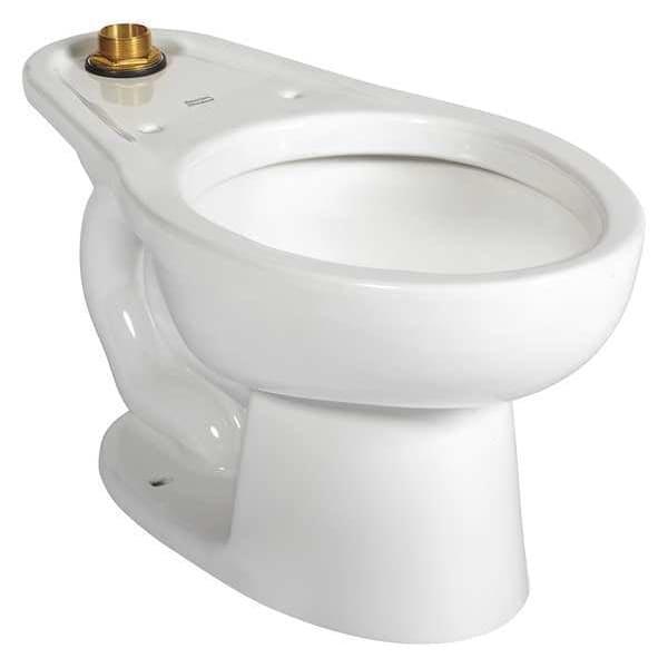 White Elongated Porcelain Flushometer Toilet Bowl