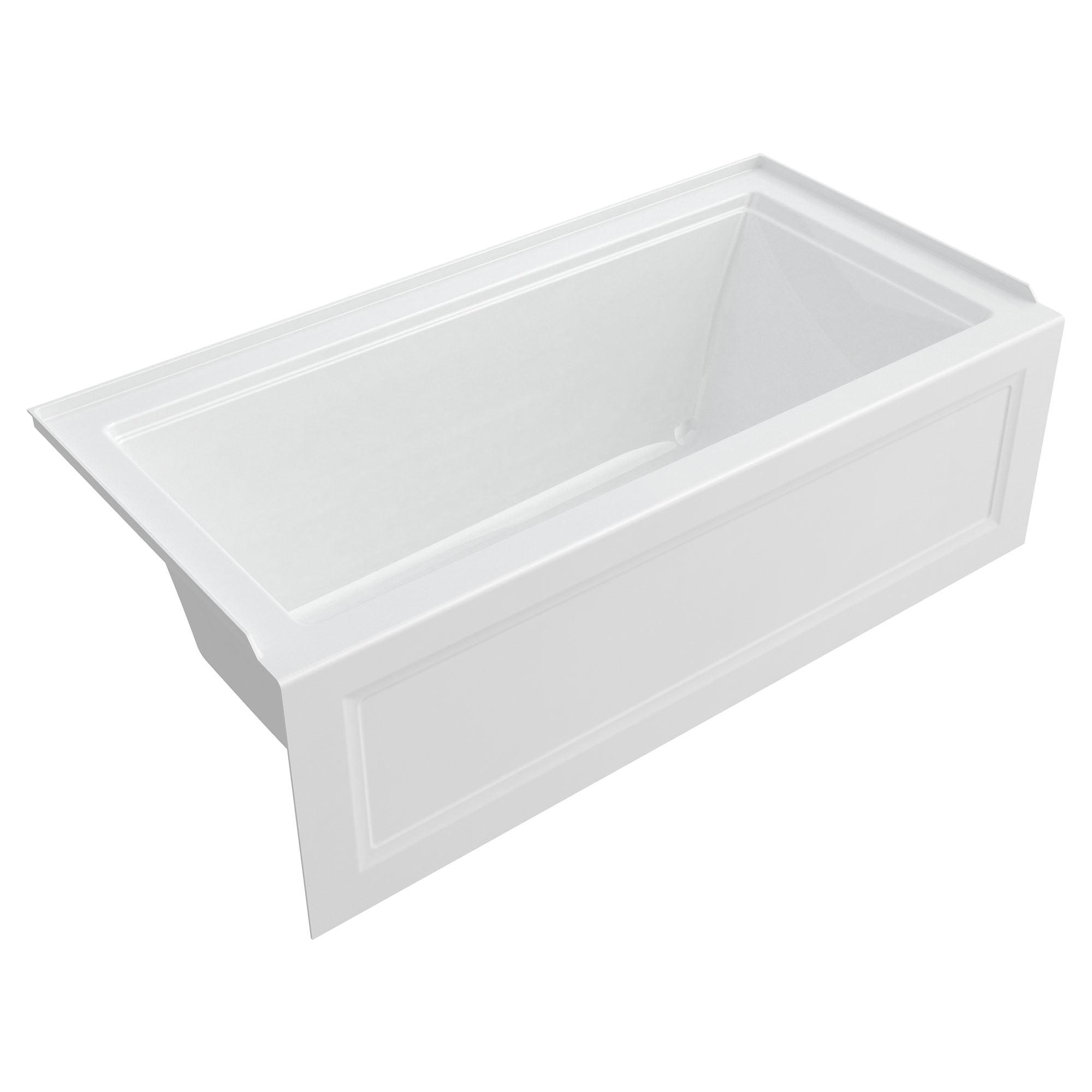 White 60'' Acrylic Alcove Bathtub with Apron