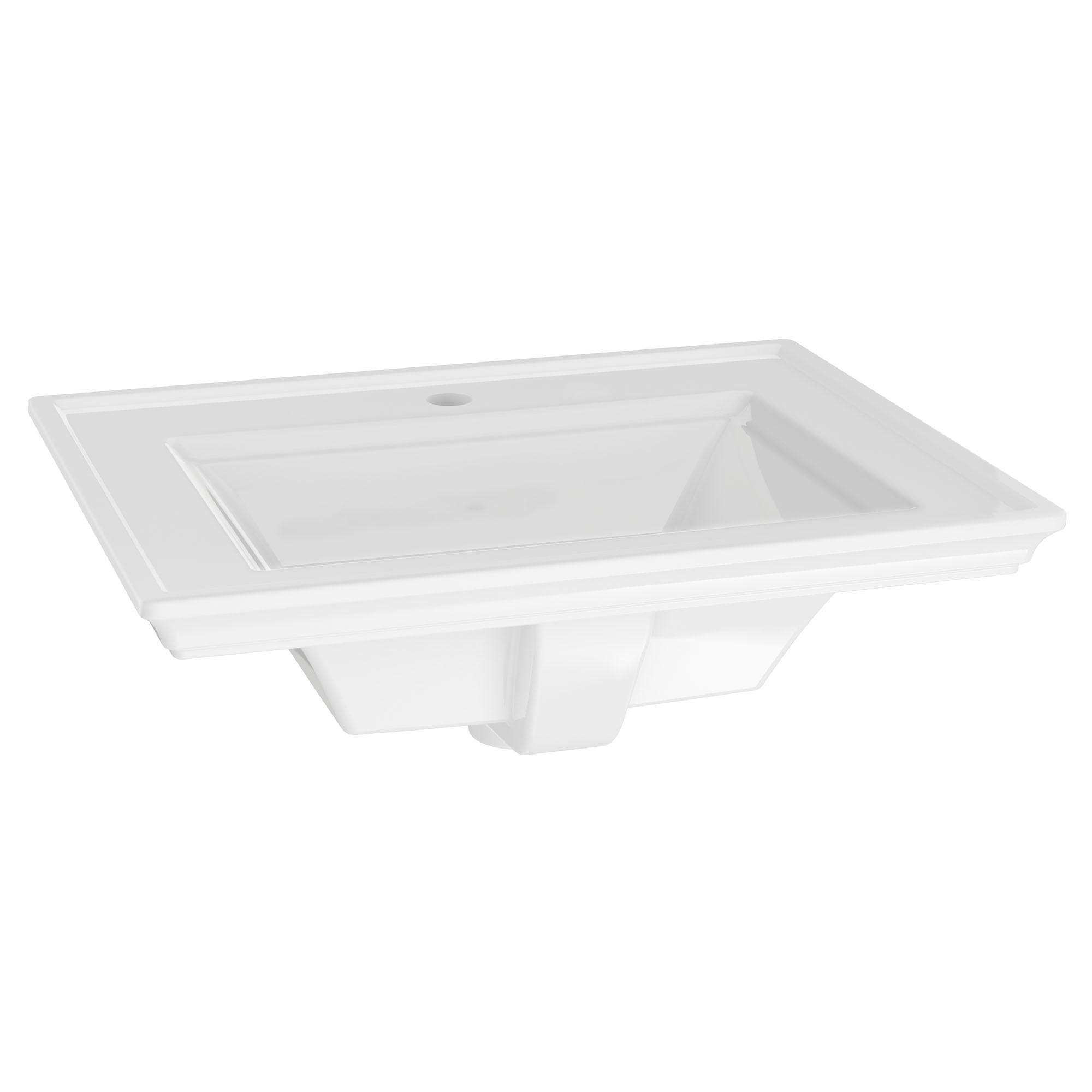 Town Square White Ceramic Rectangular Drop-In Bathroom Sink