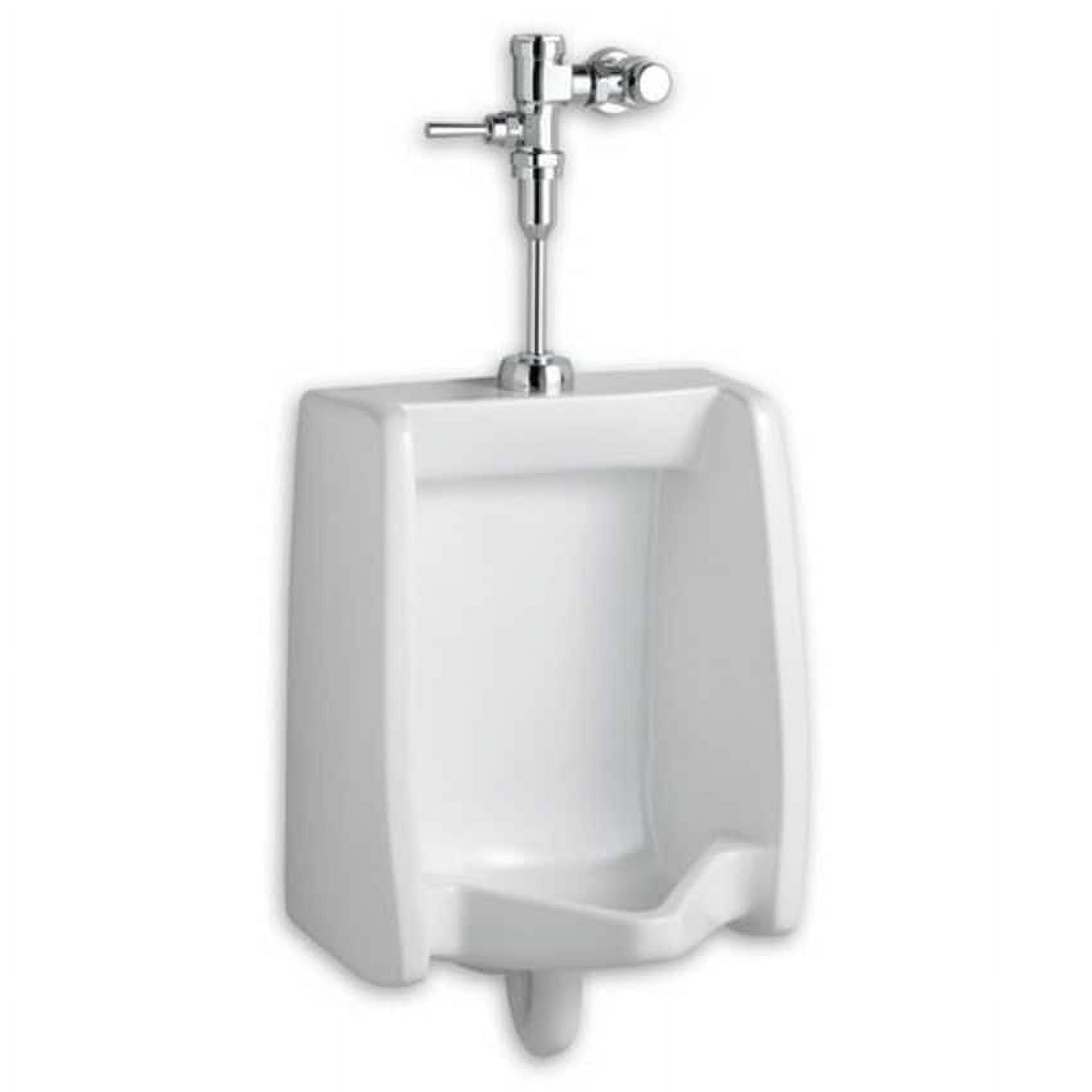 White Ceramic Urinal with Polished Chrome Manual Flush Valve