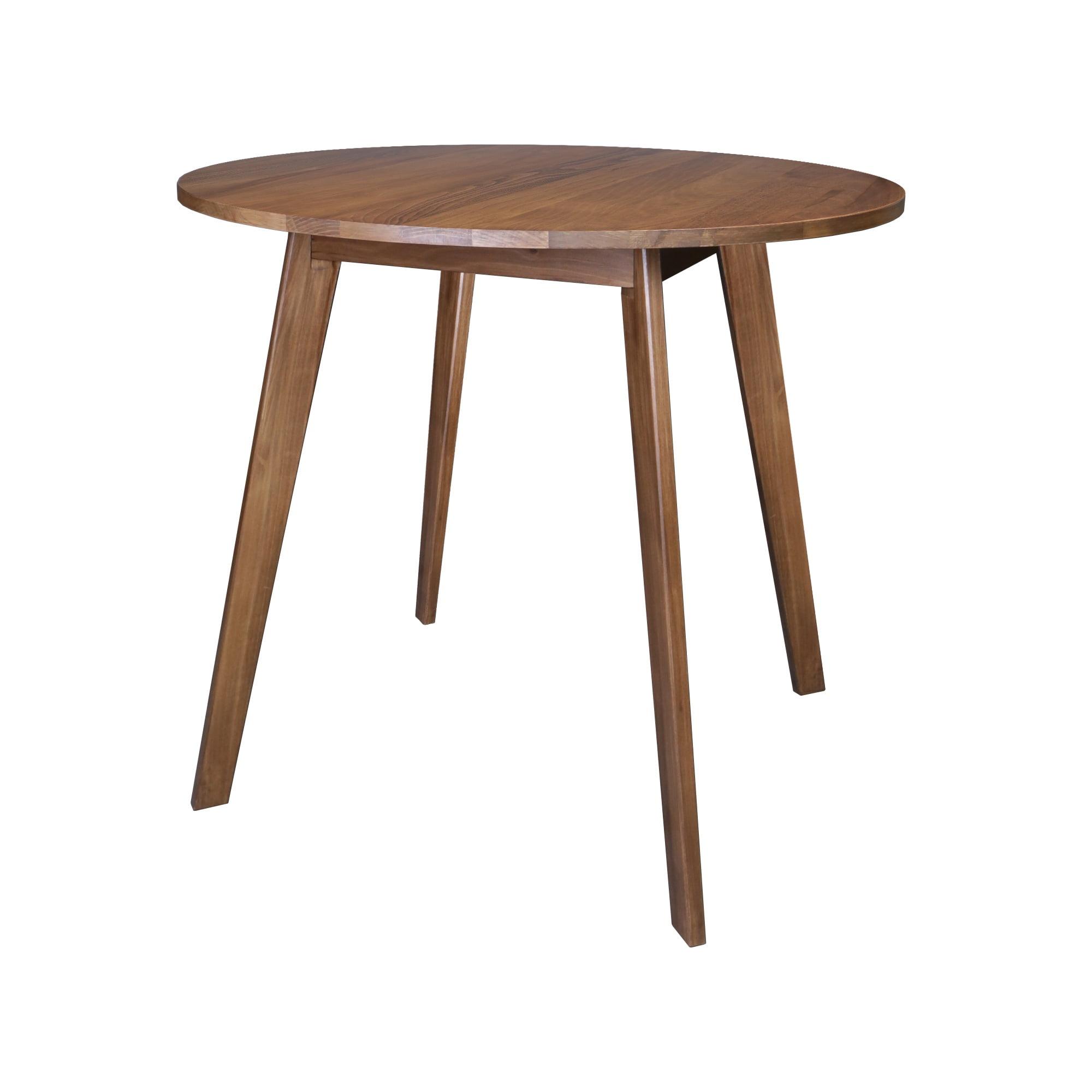 Walnut 36" Round Farmhouse Dining Table with Solid Wood