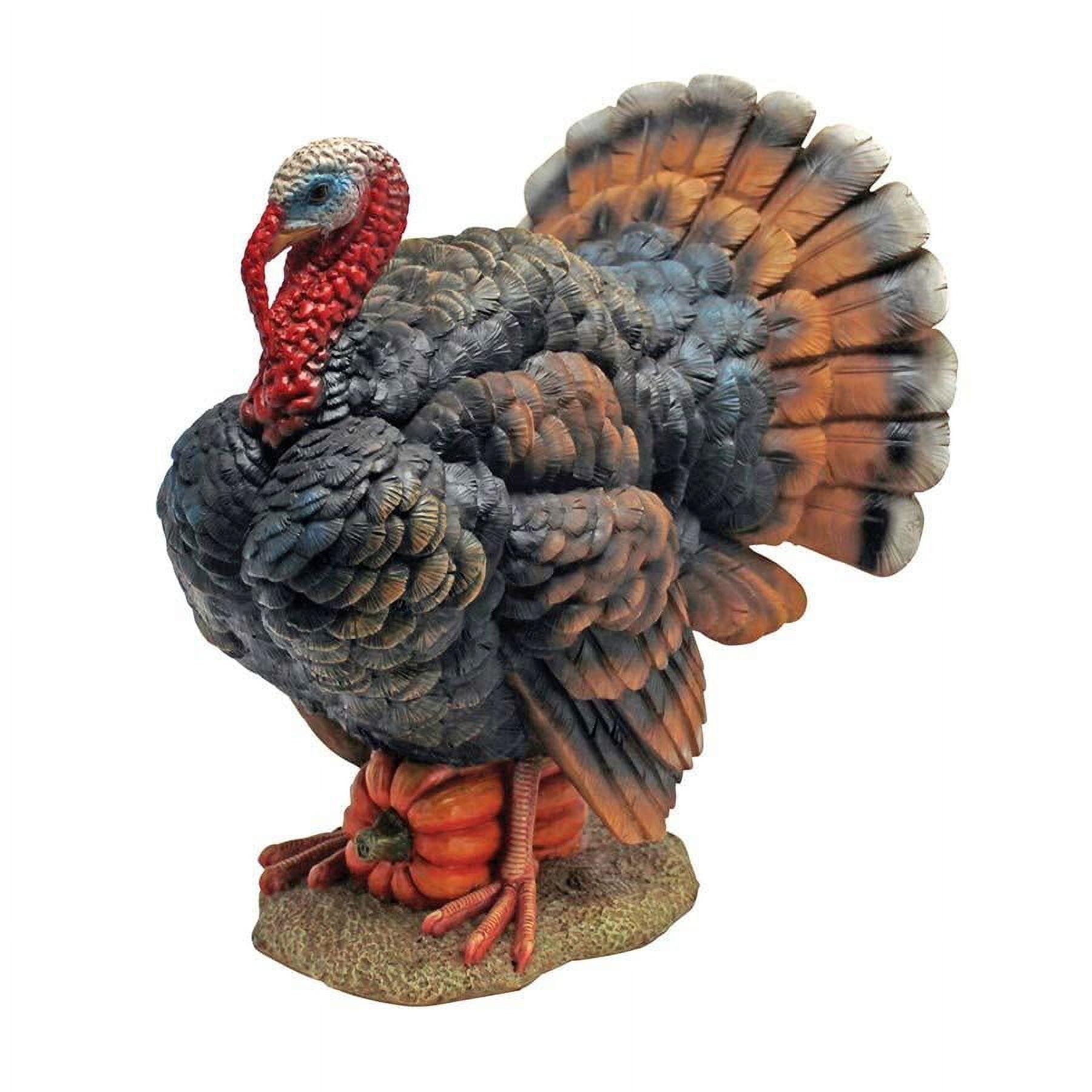 Hand-Painted Resin North American Turkey Statue