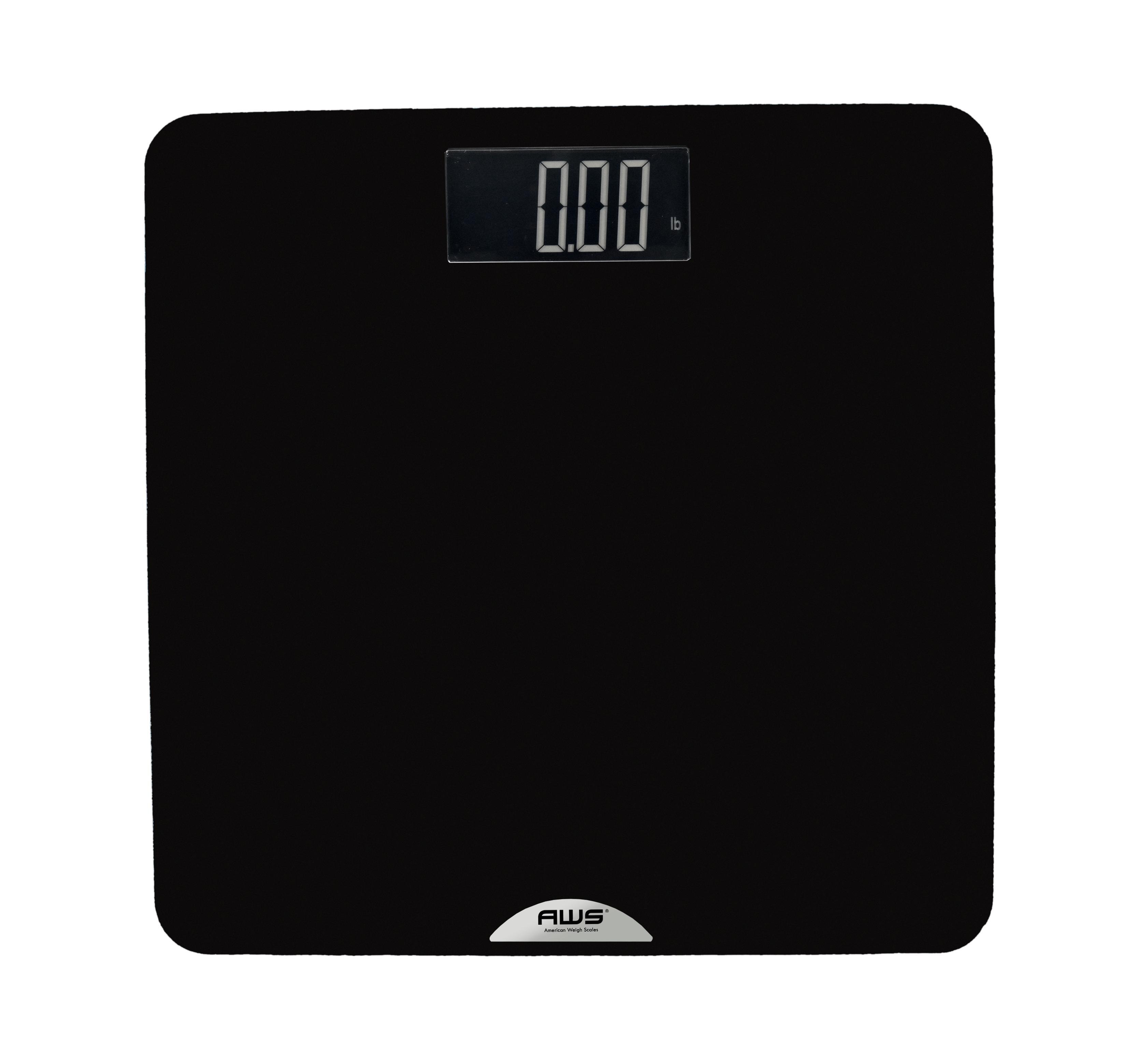 American Weigh Scales Bathroom Body Weight  Scale Non-Slip Rubber Coated Digital Large LCD Display 400LB Capacity