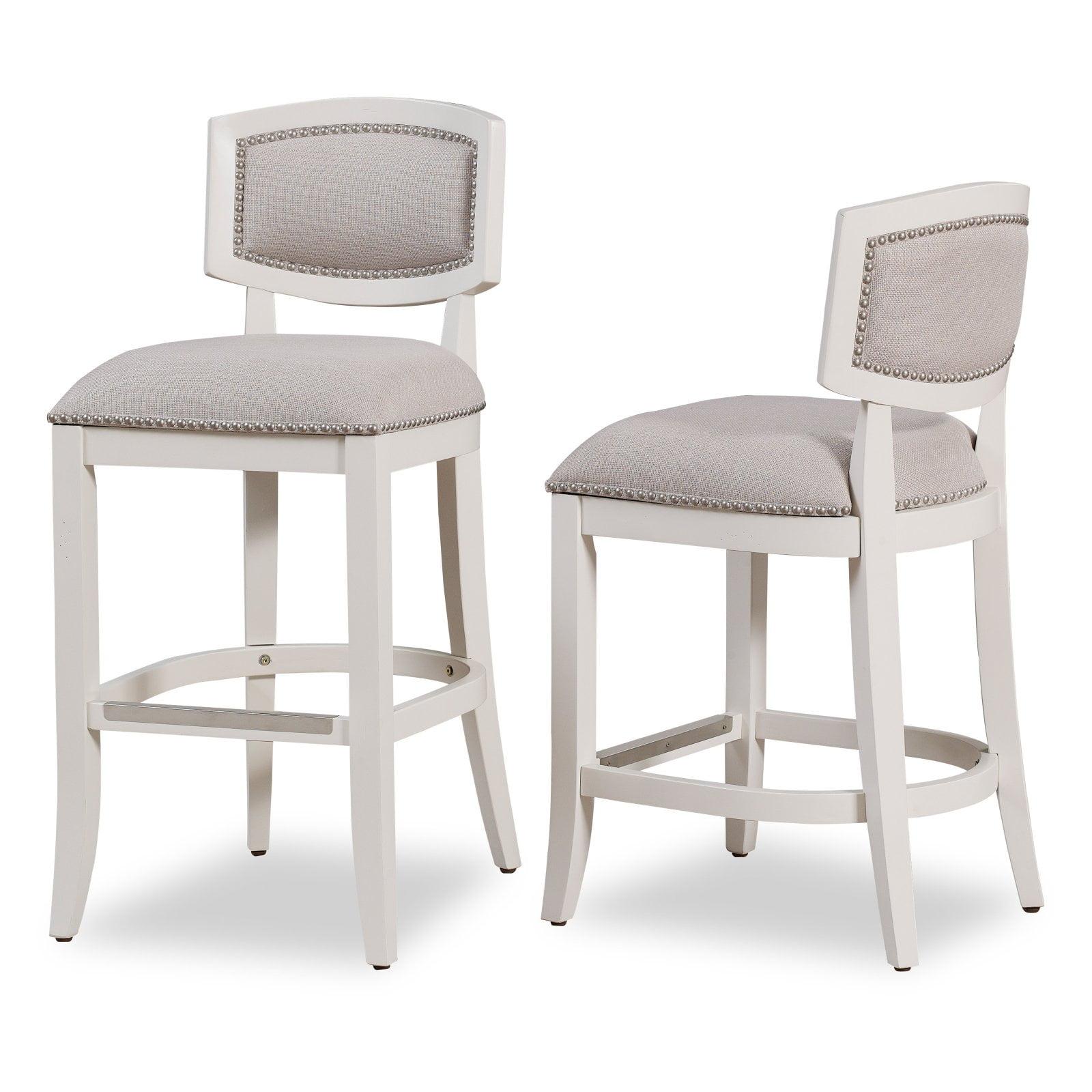 Amelia Adjustable Traditional Bar Stool in Antique White and Beige