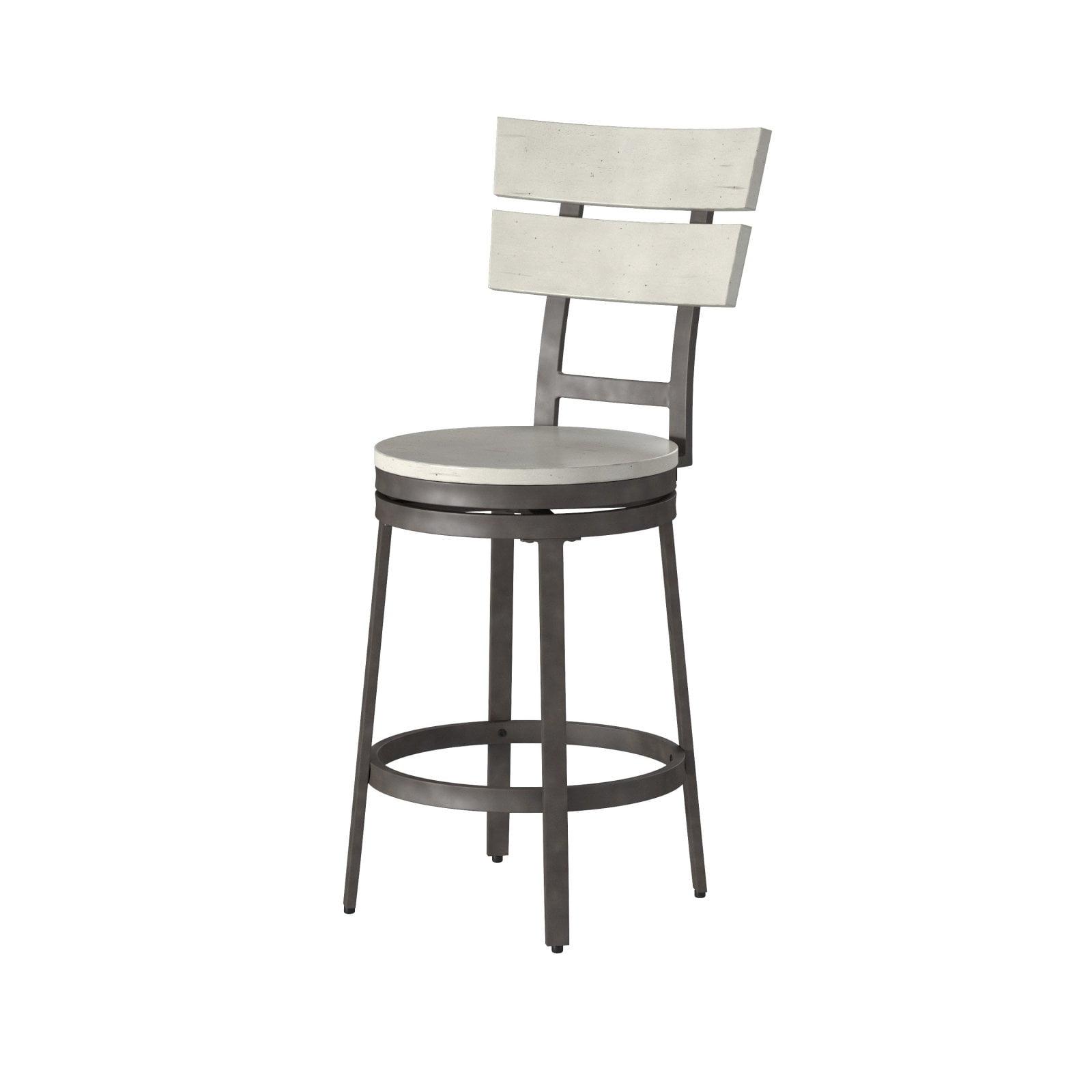 Colson 24" Distressed White and Gray Swivel Counter Stool