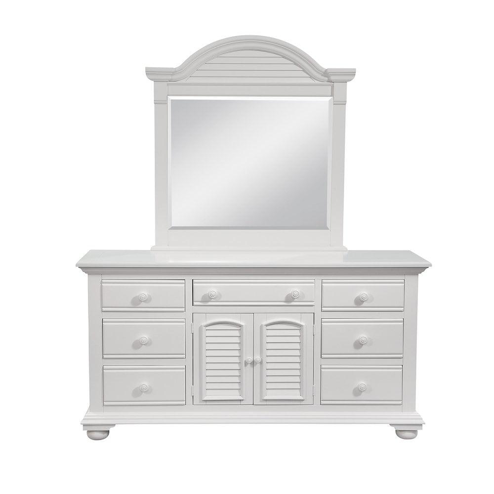 American Woodcrafters Cottage Traditions Triple Dresser with Mirror - White Cottage