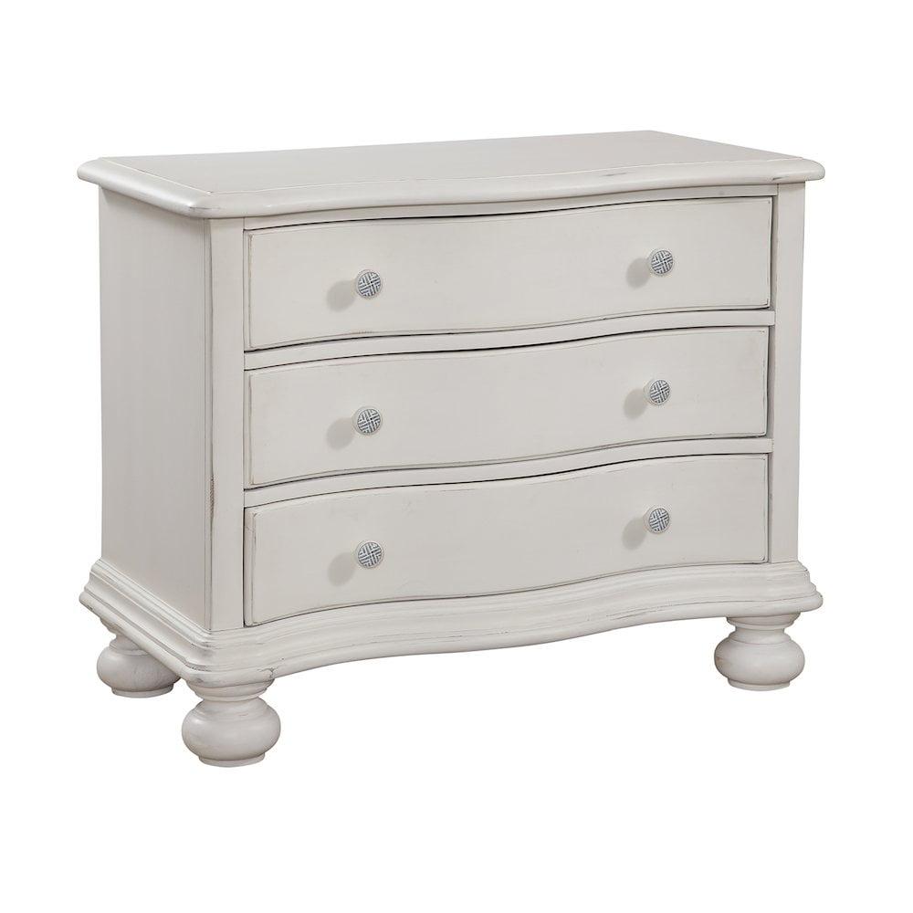 Dove White 3-Drawer Transitional Wood Chest