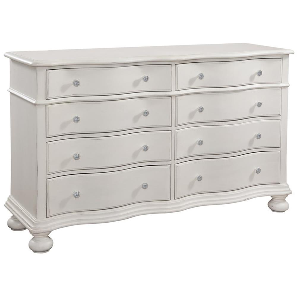 Dove White Double Dresser with Felt Lined Drawers