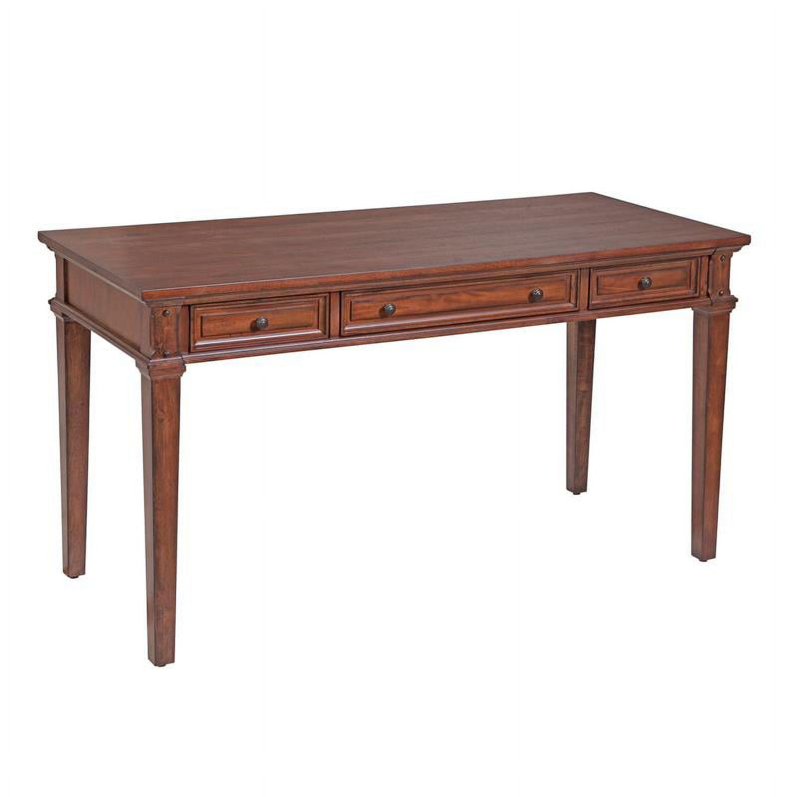 Cinnamon Cherry 54" Wood Writing Desk with USB Port