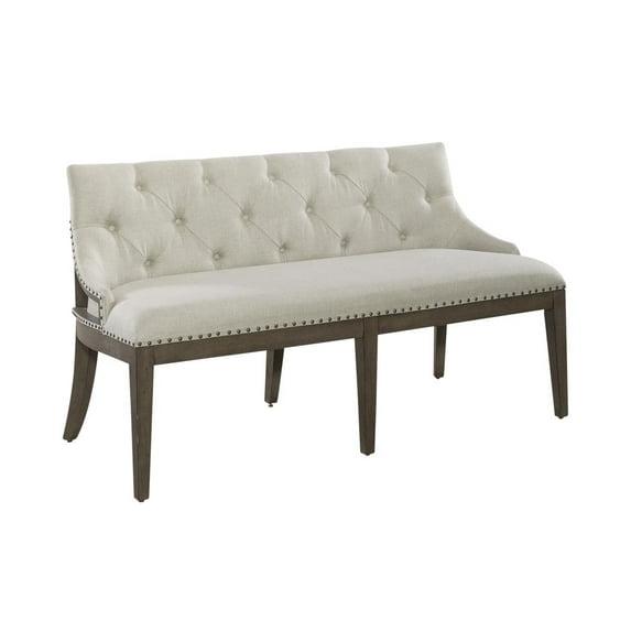 Americana Farmhouse Upholstered Shelter Dining Bench
