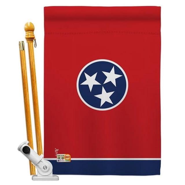Americana Home & Garden AA-SS-HS-140543-IP-BO-D-US18-AG 28 x 40 in. Tennessee States Impressions Decorative Vertical Double Sided House Flag Set & Pole Bracket Hardware Flag Set