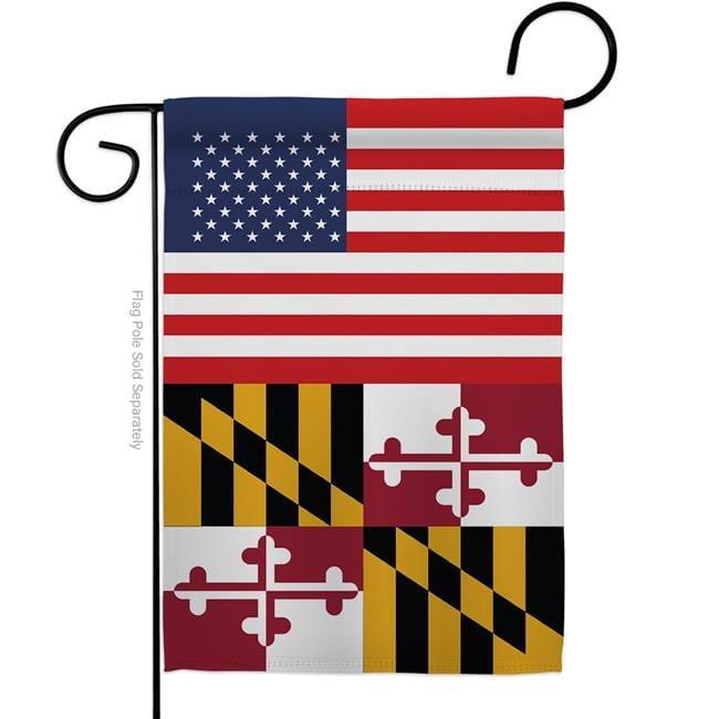 Patriotic USA Maryland Double-Sided Garden Flag 13 x 18.5