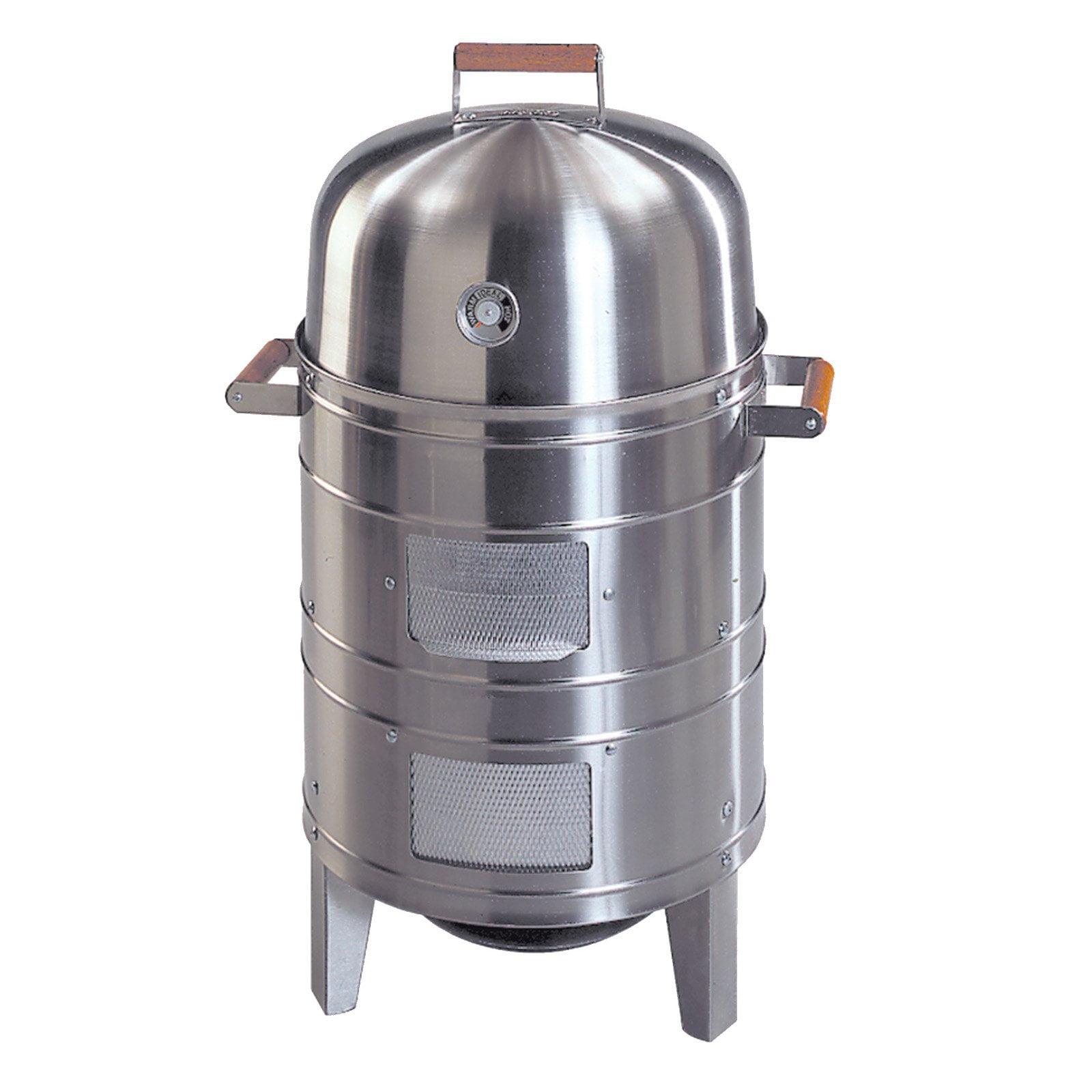 Americana Stainless Steel Charcoal Water Smoker with Wood Handles