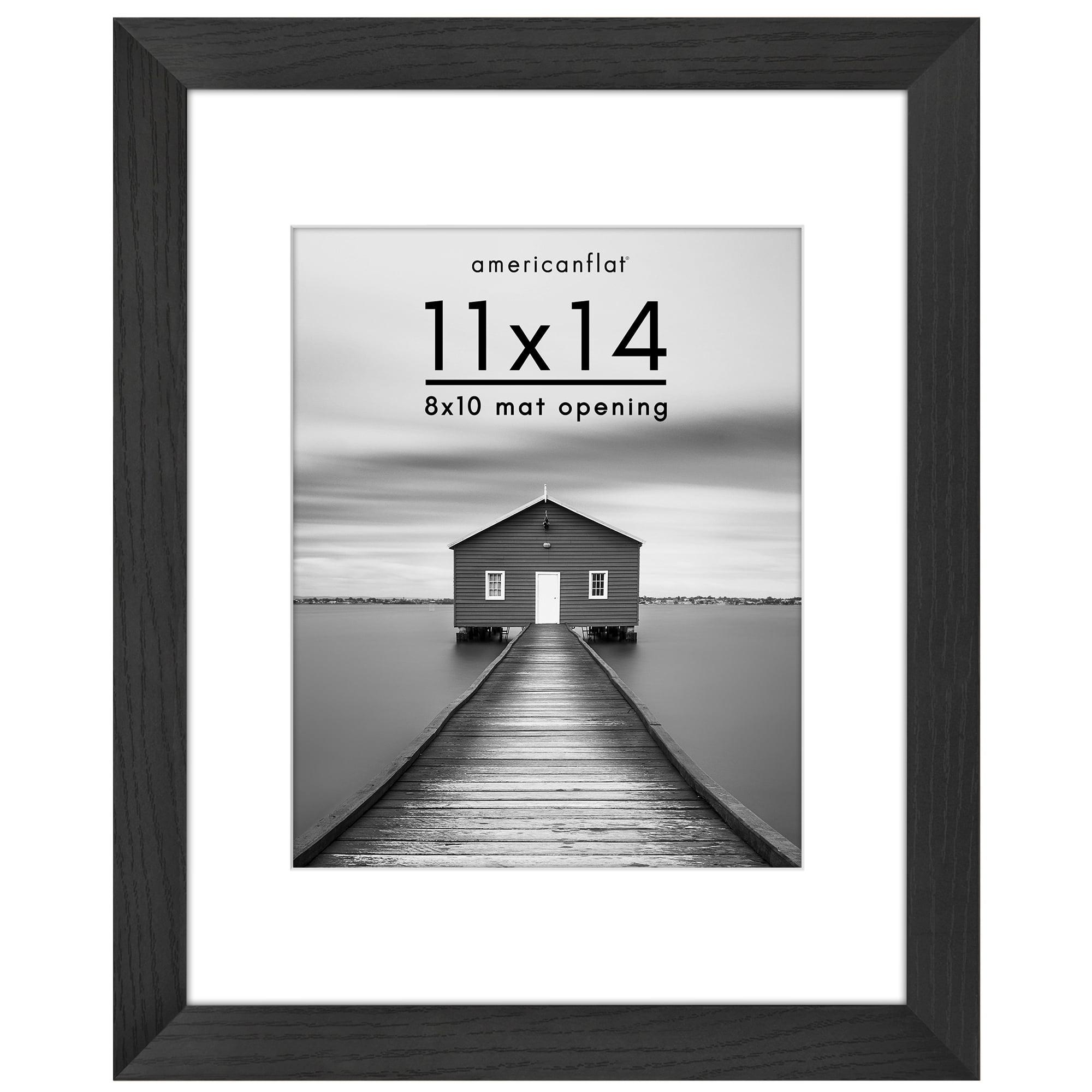 Americanflat Americanflat Picture Frame - Frame with Mat - Wide Molding - Shatter-Resistant Glass